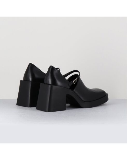 Sabots en Cuir Kim noirs - Talon 8 cm