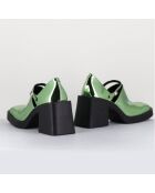 Sabots en Cuir verni Kim verts - Talon 8 cm