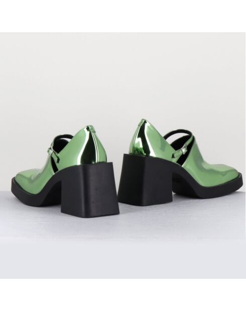 Sabots en Cuir verni Kim verts - Talon 8 cm