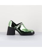 Sabots en Cuir verni Kim verts - Talon 8 cm