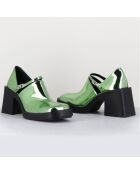 Sabots en Cuir verni Kim verts - Talon 8 cm