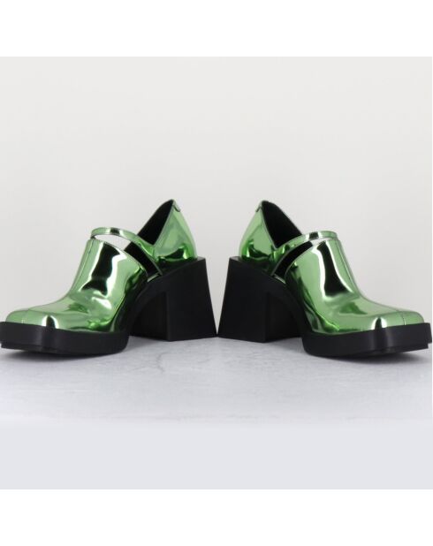 Kim Green Clogs aus Lackleder, 8 cm Absatz
