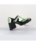 Sabots en Cuir verni Kim verts - Talon 8 cm