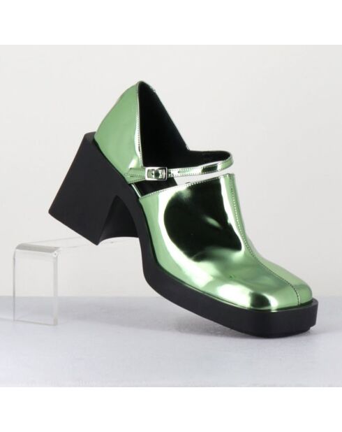 Kim Green Clogs aus Lackleder, 8 cm Absatz