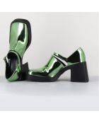 Sabots en Cuir verni Kim verts - Talon 8 cm
