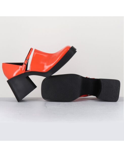 Zuecos Kim de charol naranja - tacón de 8 cm