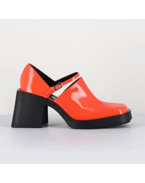 Zuecos Kim de charol naranja - tacón de 8 cm