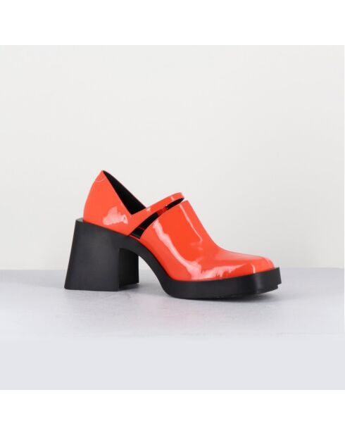 Zuecos Kim de charol naranja - tacón de 8 cm