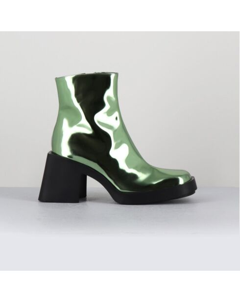 Boots en Cuir verni Milla vertes - Talon 8 cm