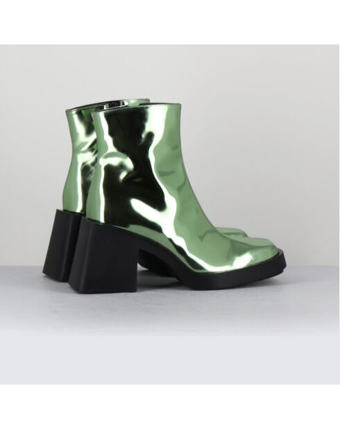 Boots en Cuir verni Milla vertes - Talon 8 cm