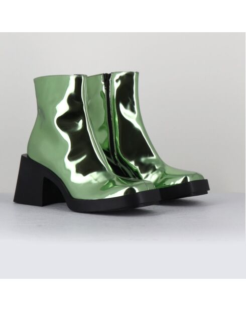 Boots en Cuir verni Milla vertes - Talon 8 cm
