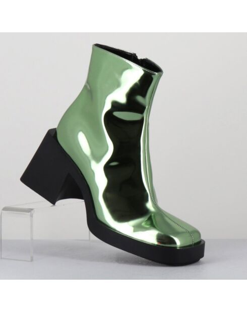 Boots en Cuir verni Milla vertes - Talon 8 cm