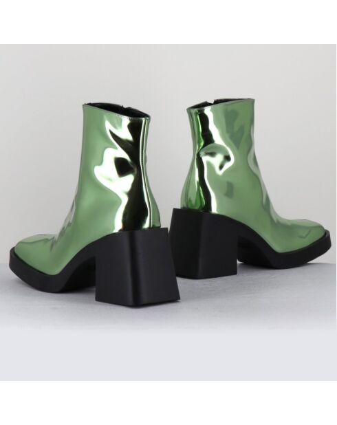Boots en Cuir verni Milla vertes - Talon 8 cm