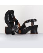 Sandales en Cuir noires - Talon 8 cm