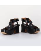 Sandales en Cuir noires - Talon 8 cm