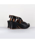 Sandales en Cuir noires - Talon 8 cm