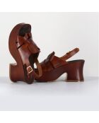 Sandales en Cuir marron - Talon 8 cm