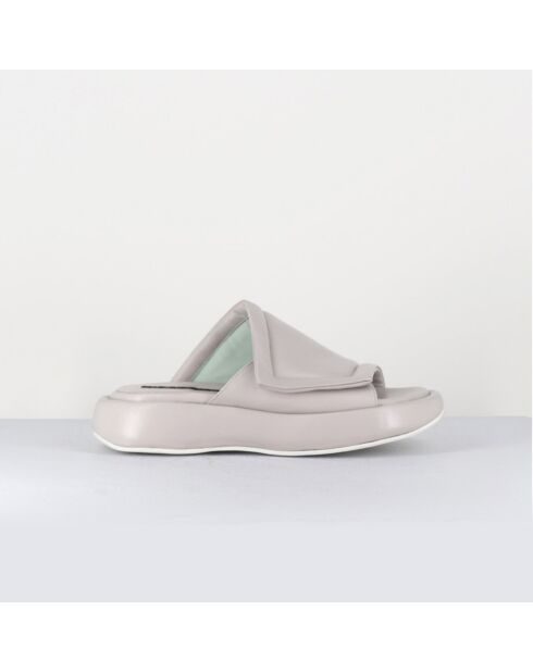 Mules en Cuir Rombo grises