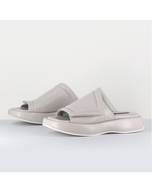 Mules en Cuir Rombo grises