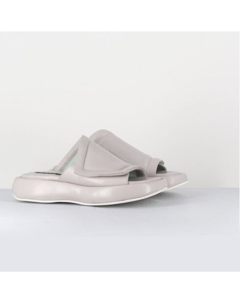 Mules en Cuir Rombo grises