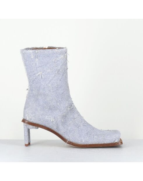 Boots en Jean Brenda bleu denim - Talon 6.5 cm