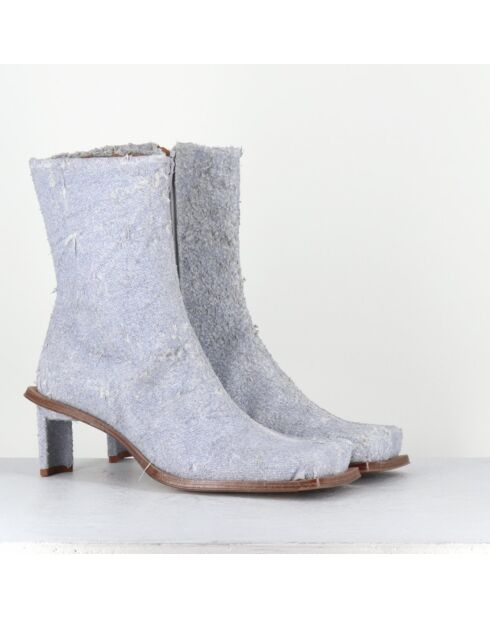 Boots en Jean Brenda bleu denim - Talon 6.5 cm