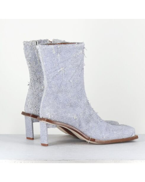 Boots en Jean Brenda bleu denim - Talon 6.5 cm