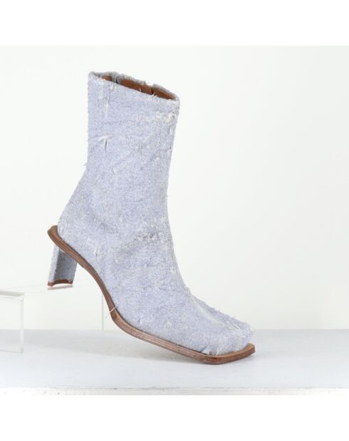 Boots en Jean Brenda bleu denim - Talon 6.5 cm