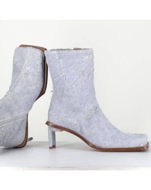 Boots en Jean Brenda bleu denim - Talon 6.5 cm