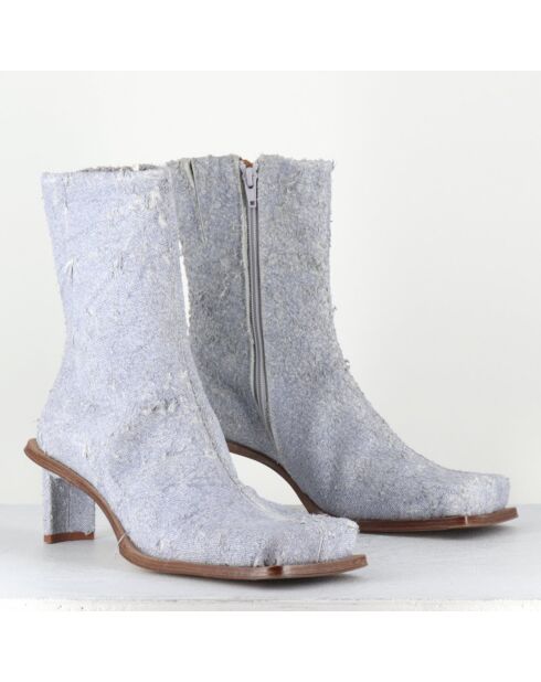 Boots en Jean Brenda bleu denim - Talon 6.5 cm