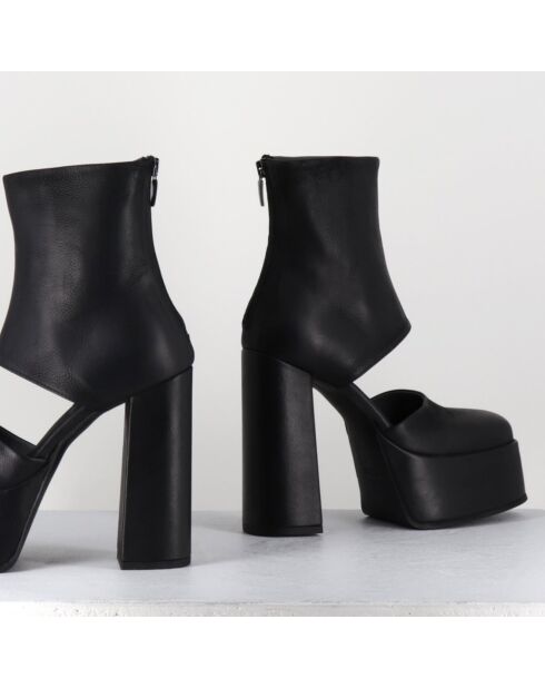 Boots en Cuir noires - Talon 13 cm