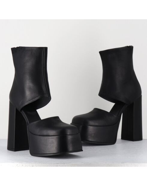 Boots en Cuir noires - Talon 13 cm