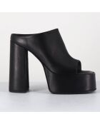 Mules en Cuir noires - Talon 13 cm