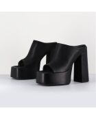 Mules en Cuir noires - Talon 13 cm