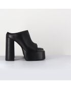 Mules en Cuir noires - Talon 13 cm
