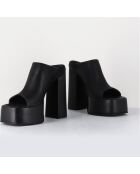 Mules en Cuir noires - Talon 13 cm