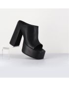 Mules en Cuir noires - Talon 13 cm