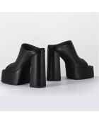 Mules en Cuir noires - Talon 13 cm
