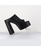 Mules en Cuir noires - Talon 13 cm