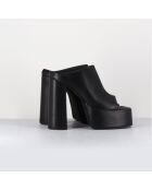 Mules en Cuir noires - Talon 13 cm