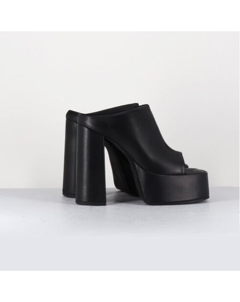 Mules en Cuir noires - Talon 13 cm