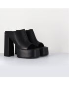 Mules en Cuir noires - Talon 13 cm