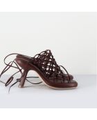 Sandales en Cuir marron - Talon 8 cm