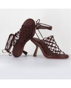 Sandales en Cuir marron - Talon 8 cm