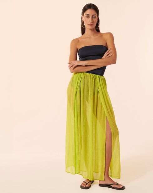 Clara Mai Tai Langer Rock aus Leinen und Seide