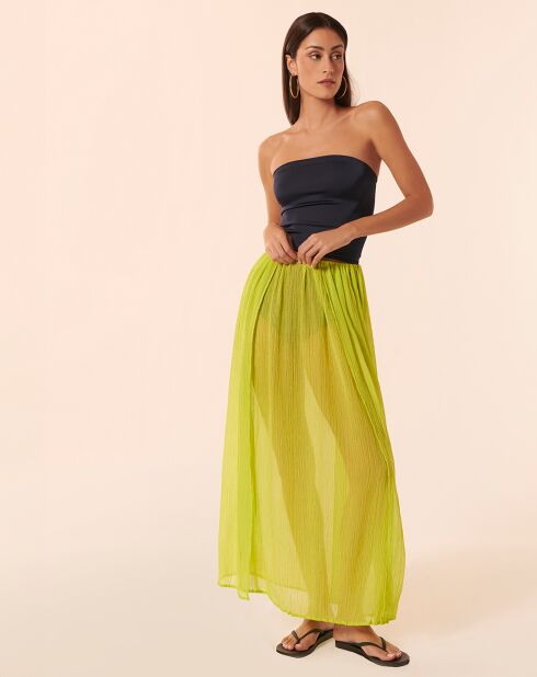 Clara Mai Tai Langer Rock aus Leinen und Seide