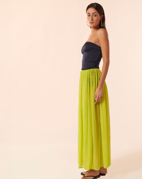 Clara Mai Tai Langer Rock aus Leinen und Seide