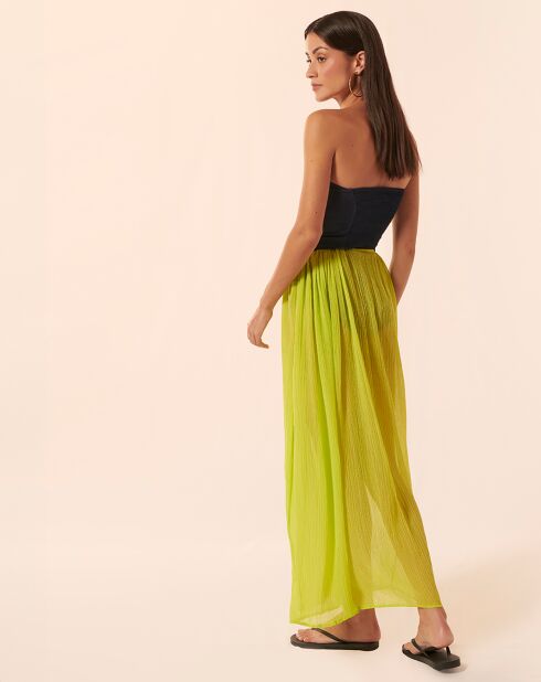 Clara Mai Tai Langer Rock aus Leinen und Seide