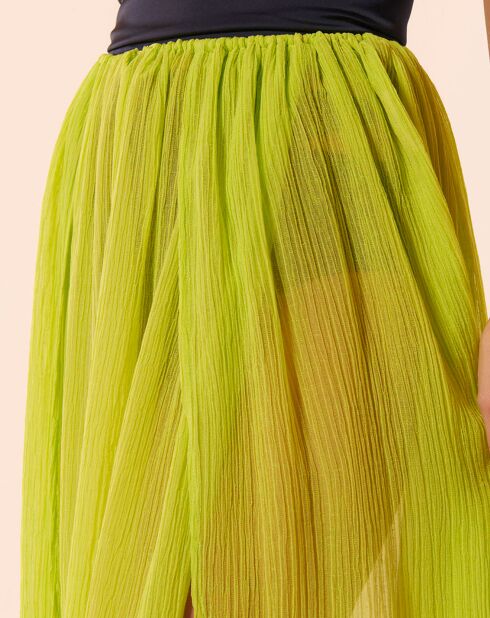 Clara Mai Tai Langer Rock aus Leinen und Seide