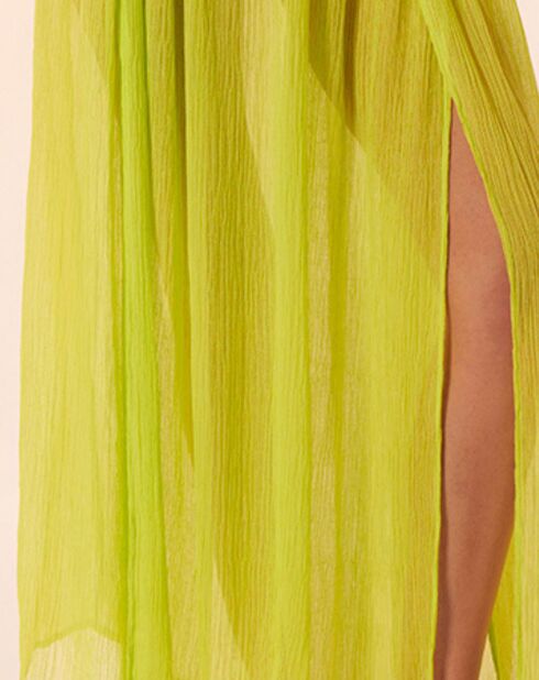 Clara Mai Tai Langer Rock aus Leinen und Seide